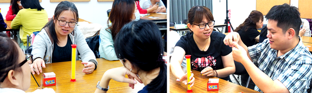 ↑ 首度嘗試「五秒定律」桌遊的陪伴老師與督導們,玩得跟孩子似的!